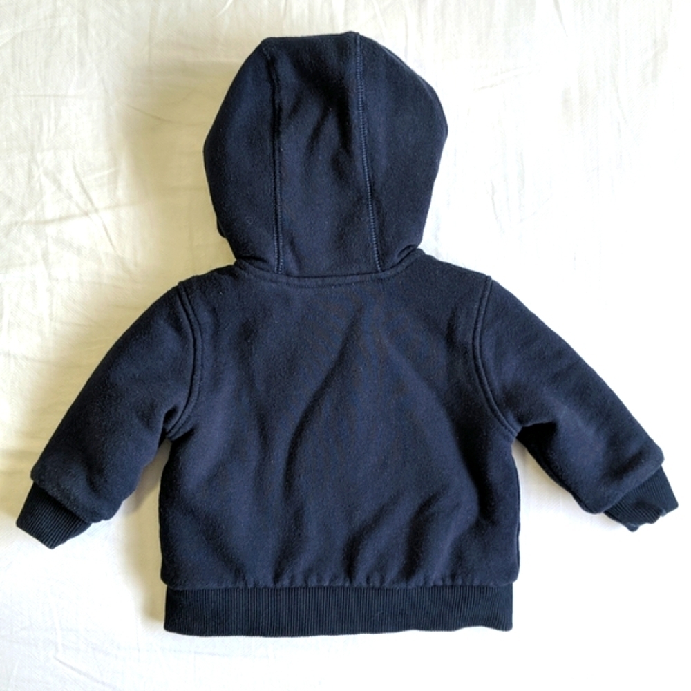 joe fresh navy warm lined zip-up hoodie sweatshirt 3-6 months baby boy - Picture 8 of 8